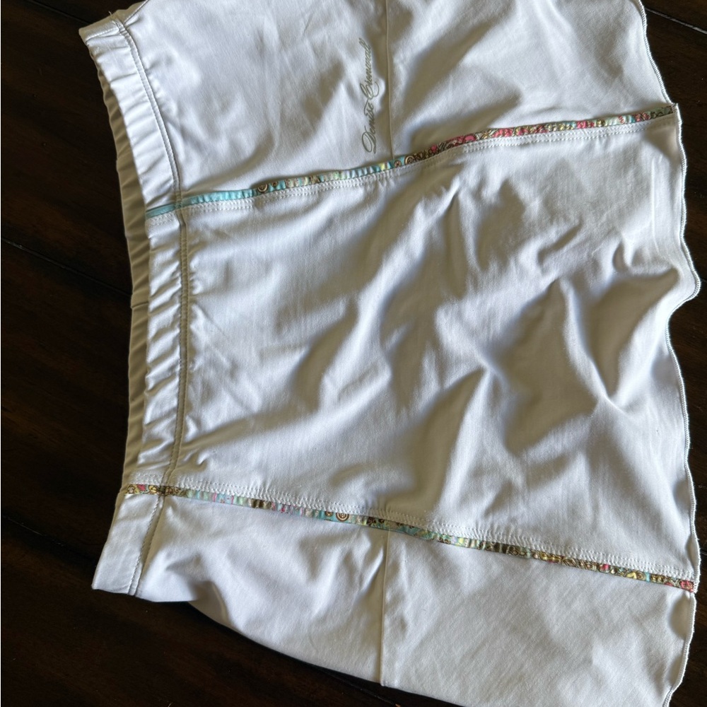 White Mini Skirt with Colorful Trim